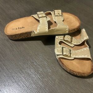 Link Kids Beige Buckle Sandals
